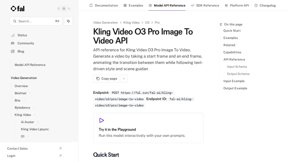 Kling Video O3 Pro Image To Video API - fal