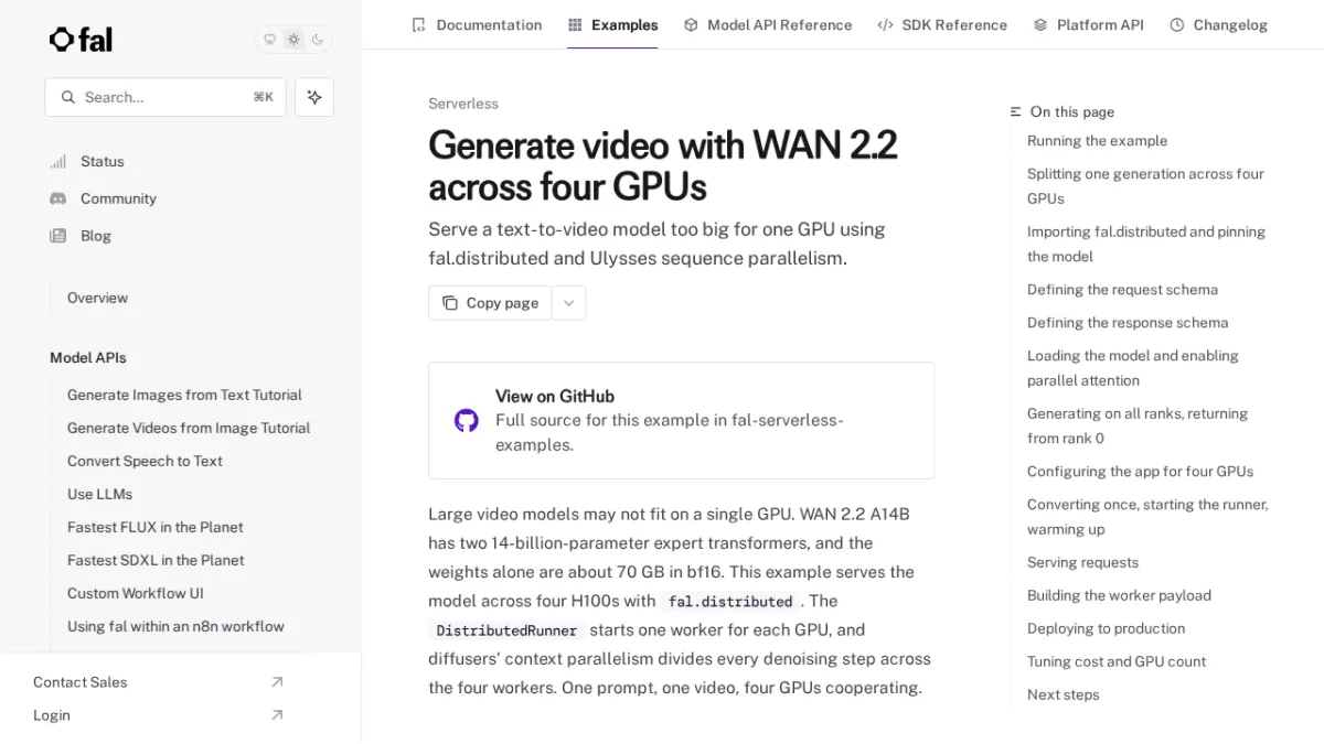 Generate video with WAN 2.2 across four GPUs - fal