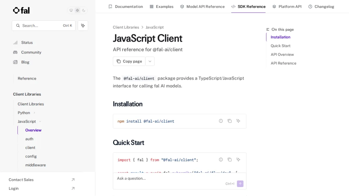 JavaScript Client - fal
