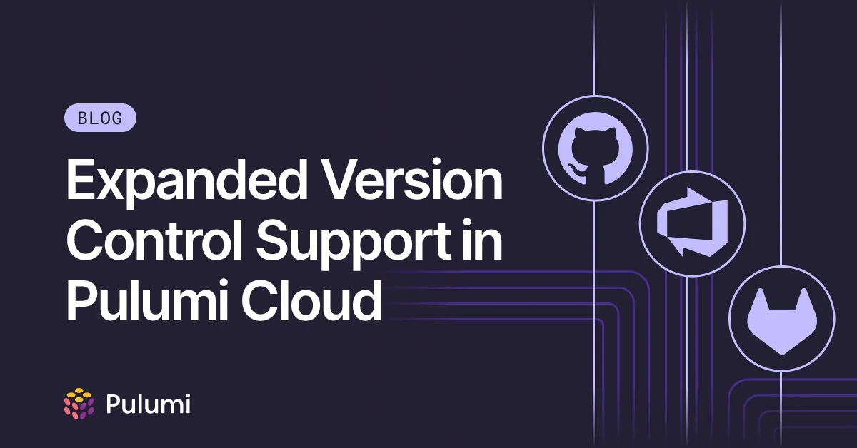 Expanded Version Control Support in Pulumi Cloud
