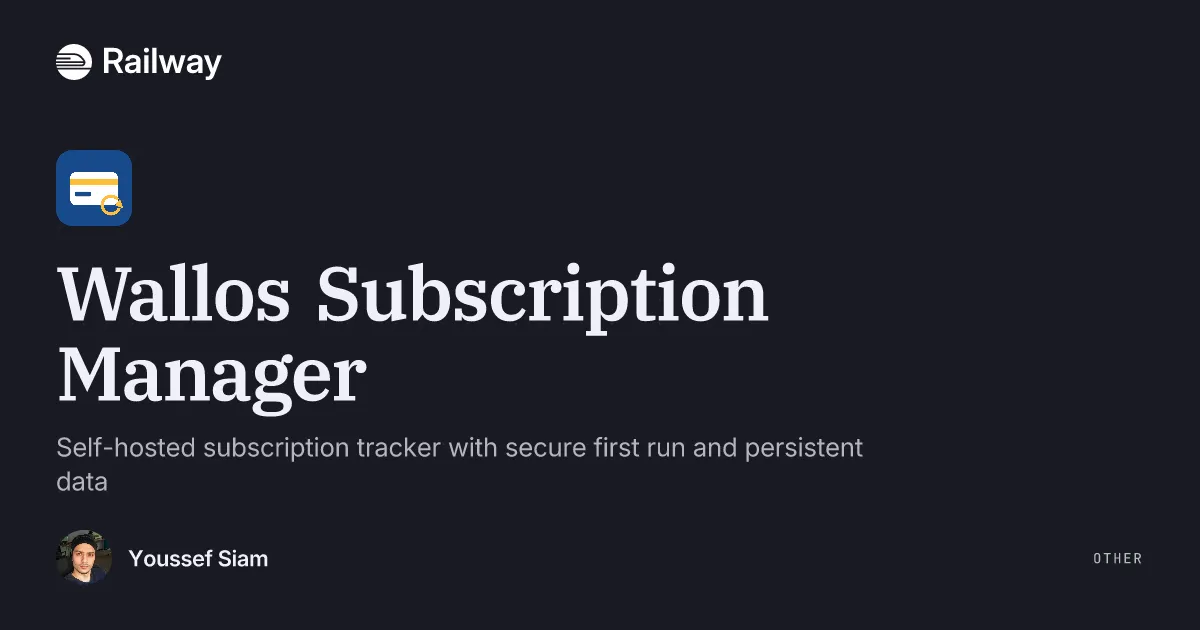 Deploy & Host Wallos Subscription Manager