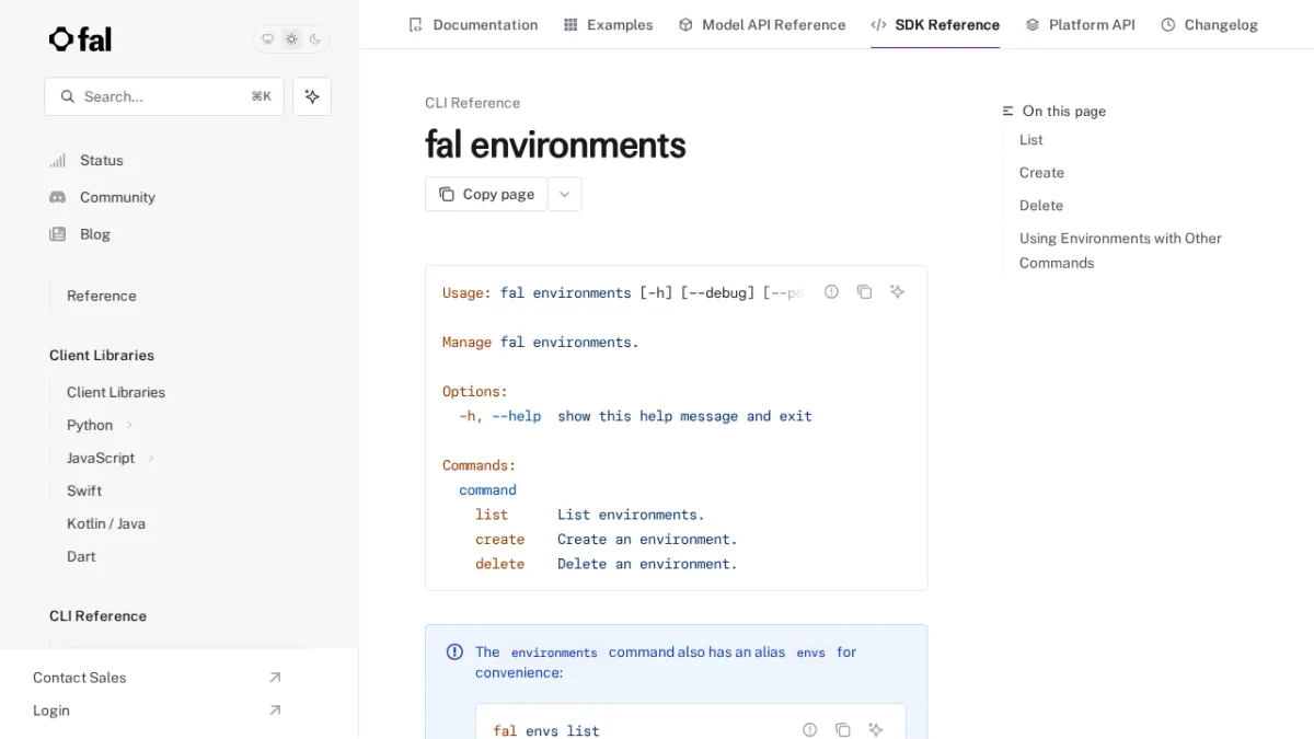 fal environments - fal