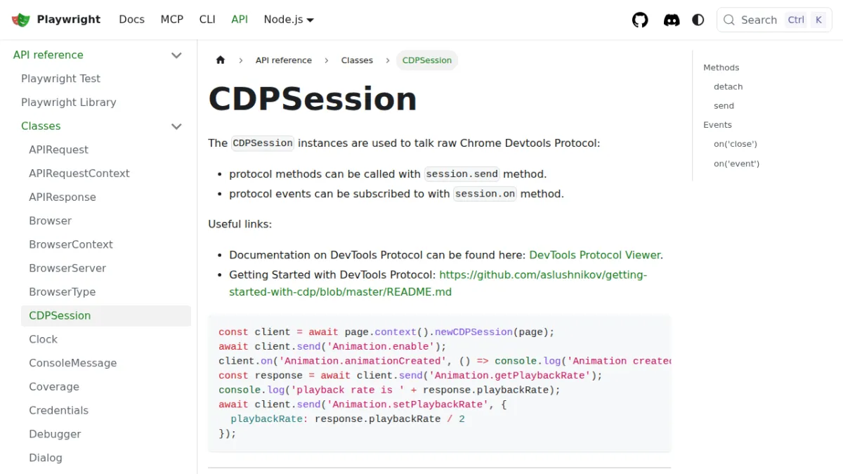 CDPSession | Playwright