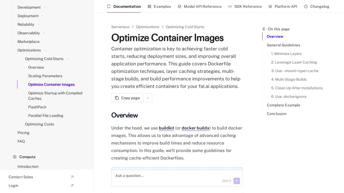 Optimize Container Images - fal
