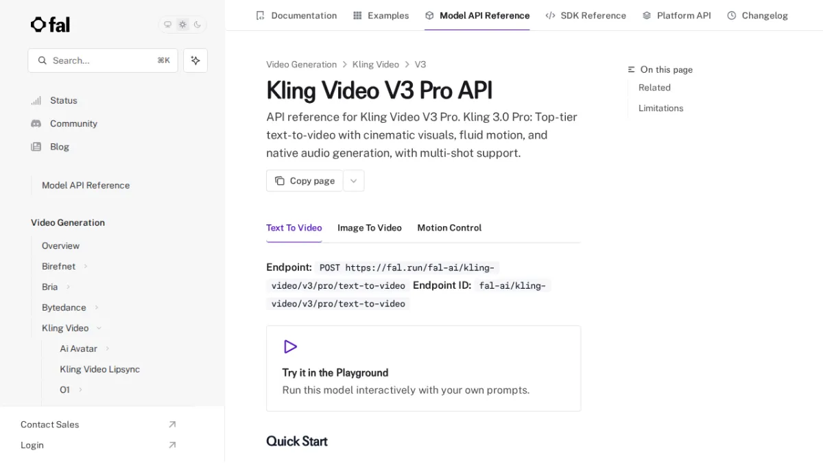 Kling Video V3 Pro API - fal