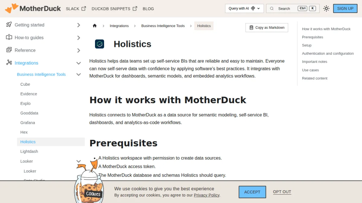 Holistics | MotherDuck Docs