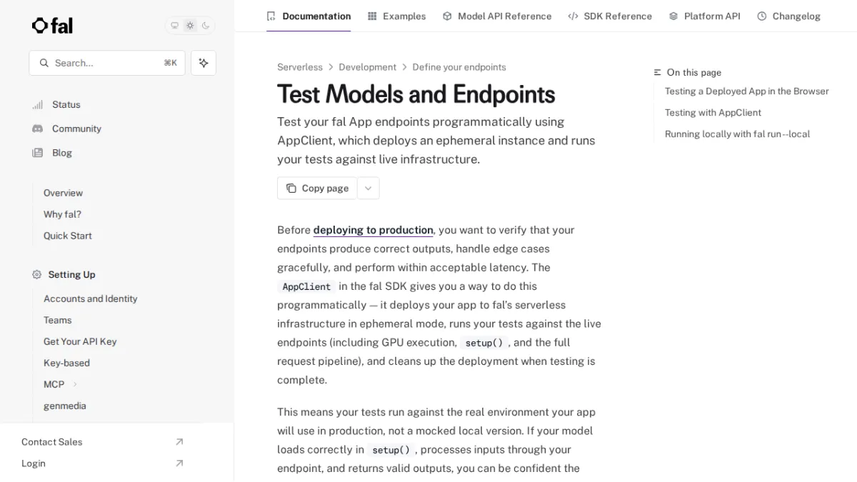 Test Models and Endpoints - fal