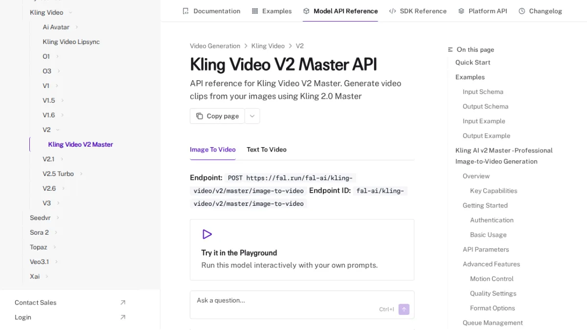 Kling Video V2 Master API - fal