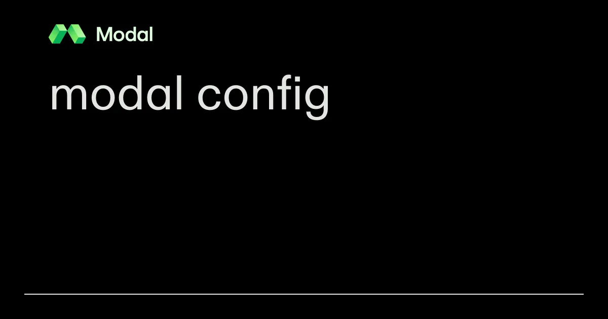 modal config