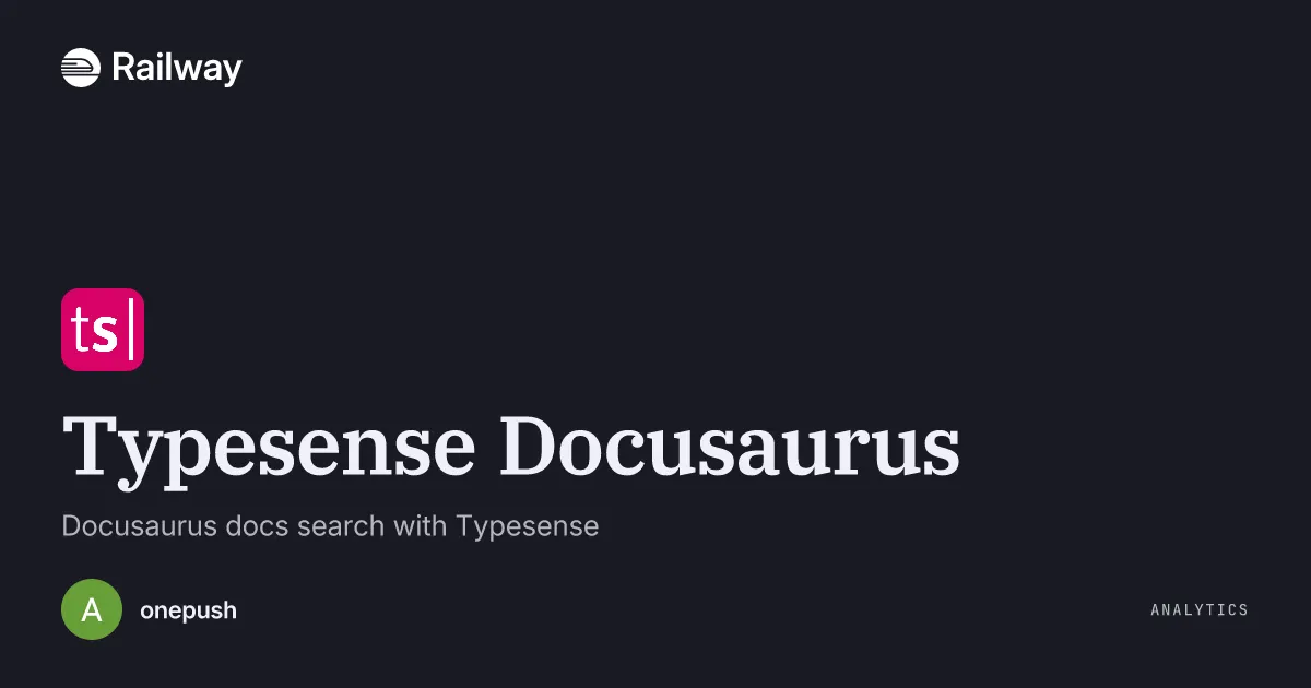 Deploy & Host Typesense Docusaurus
