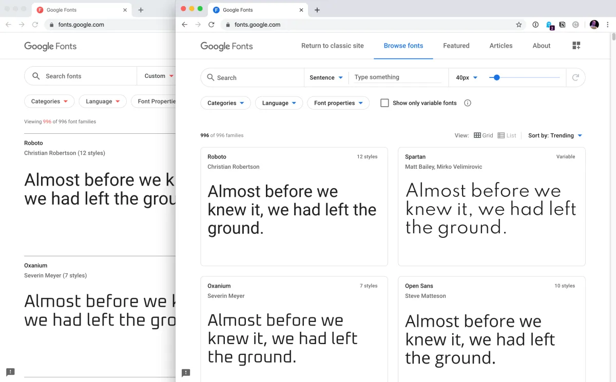 Google Fonts + Variable Fonts