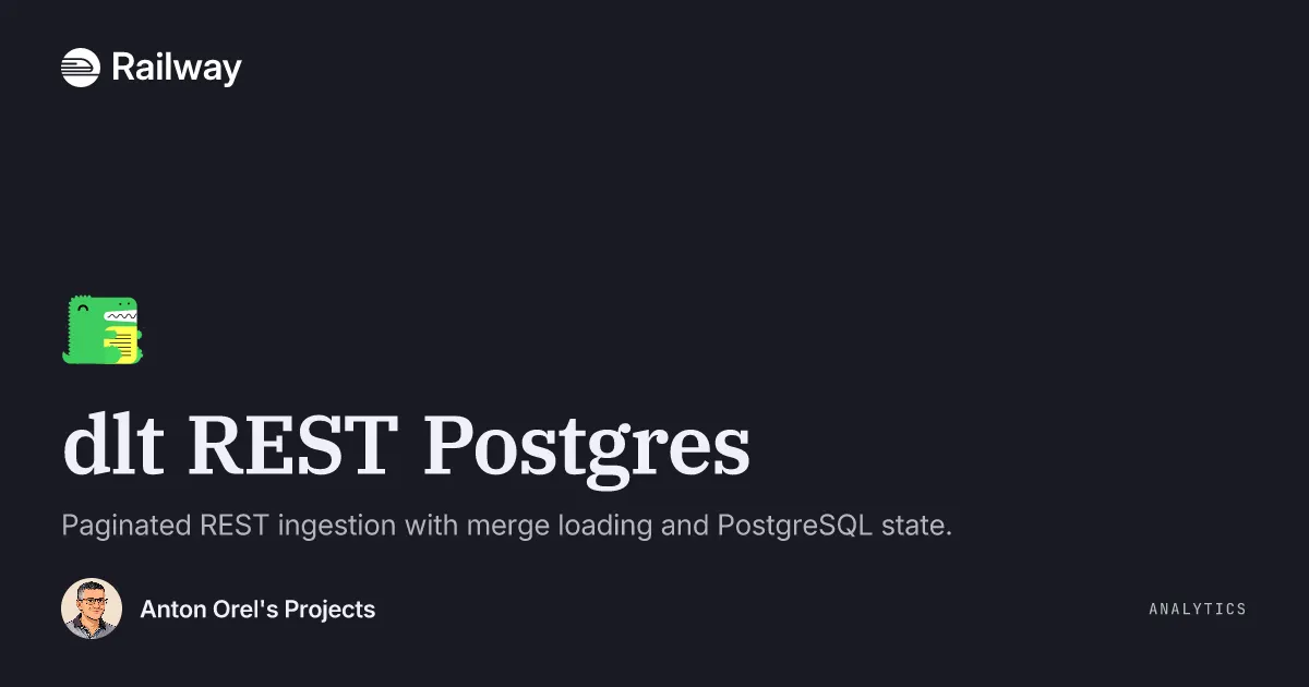 Deploy & Host dlt REST Postgres