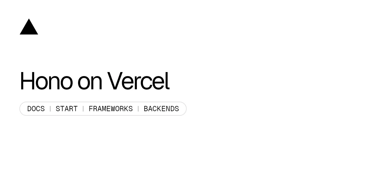 Hono on Vercel