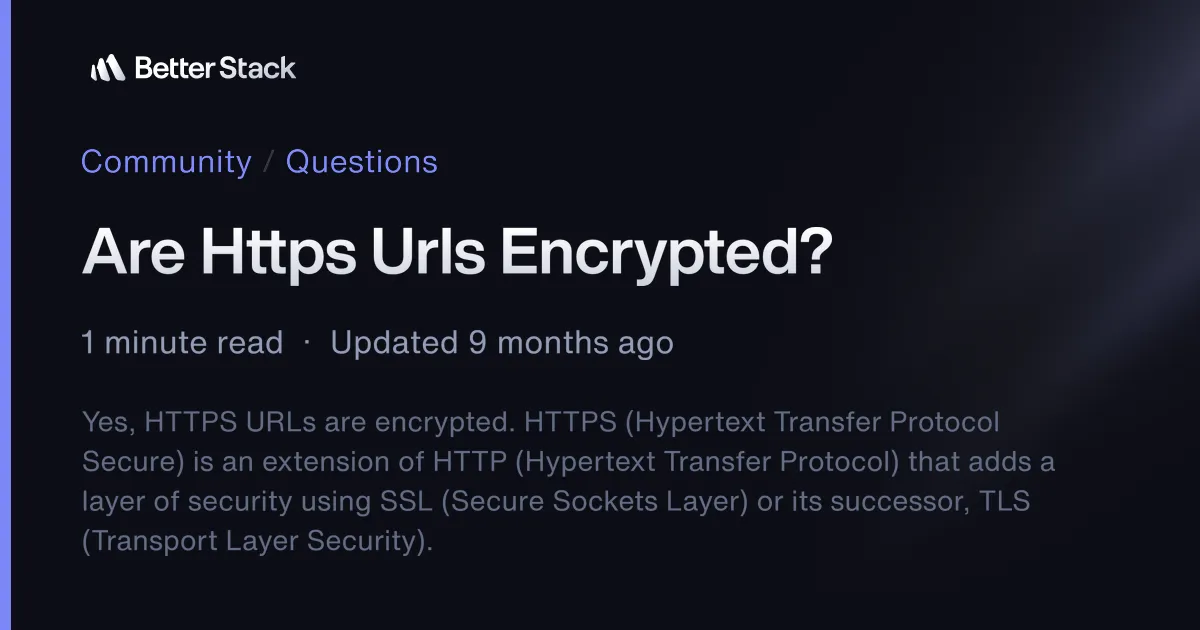 Are Https Urls Encrypted?