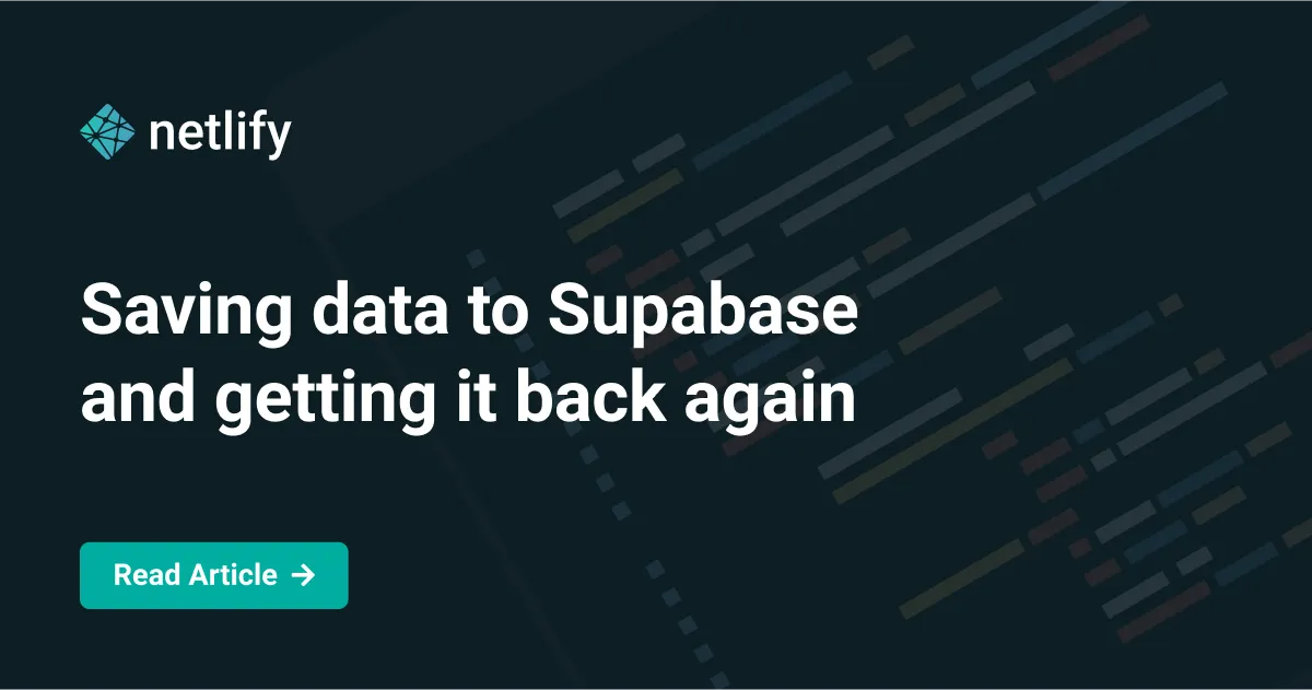 Saving data to Supabase and getting it back again
