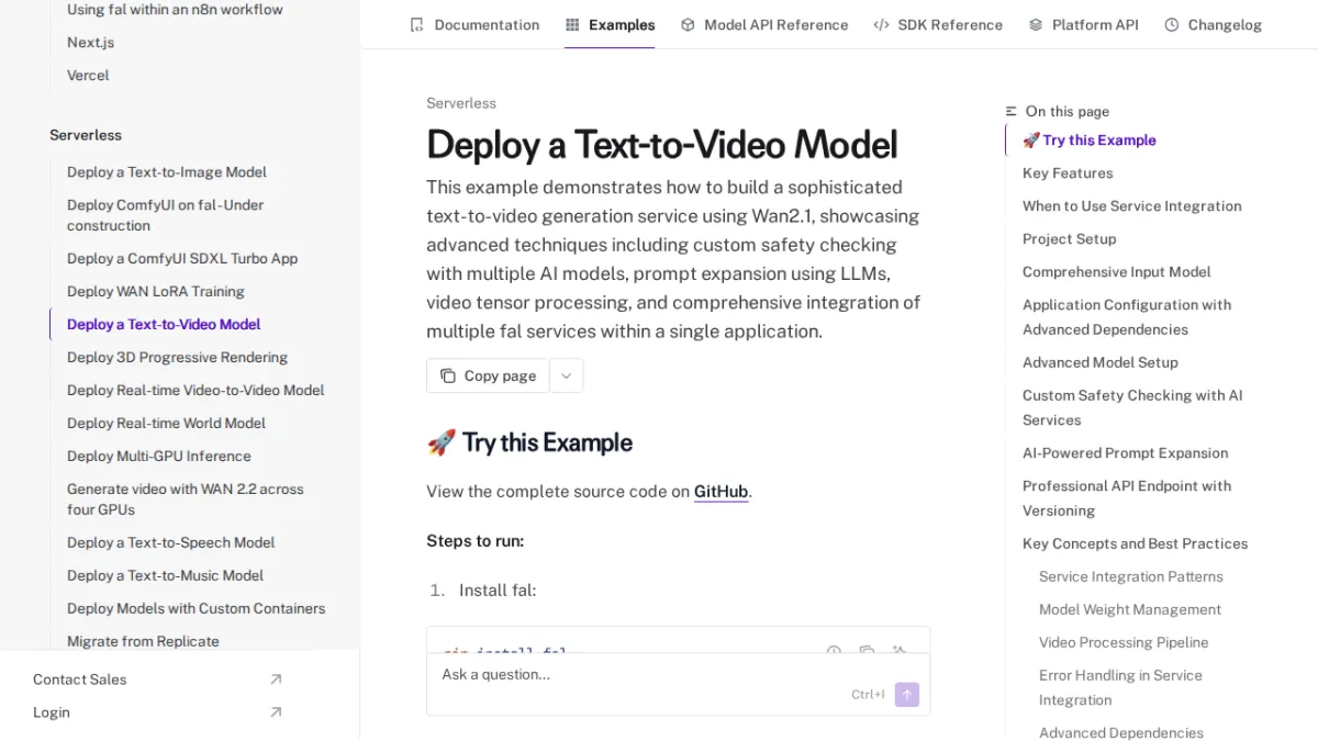 Deploy a Text-to-Video Model - fal
