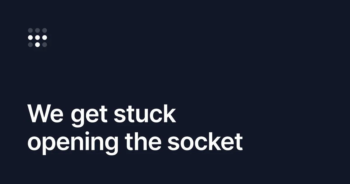 We get stuck opening the socket