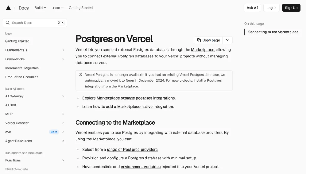 Postgres on Vercel
