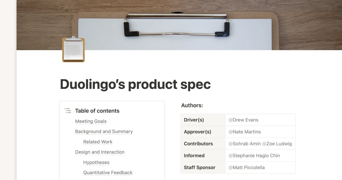 Optimizing Team Efficiency with Duolingo's Product Spec Template
