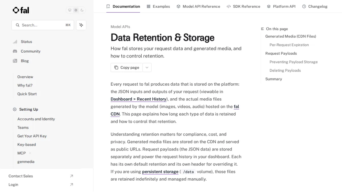 Data Retention & Storage - fal