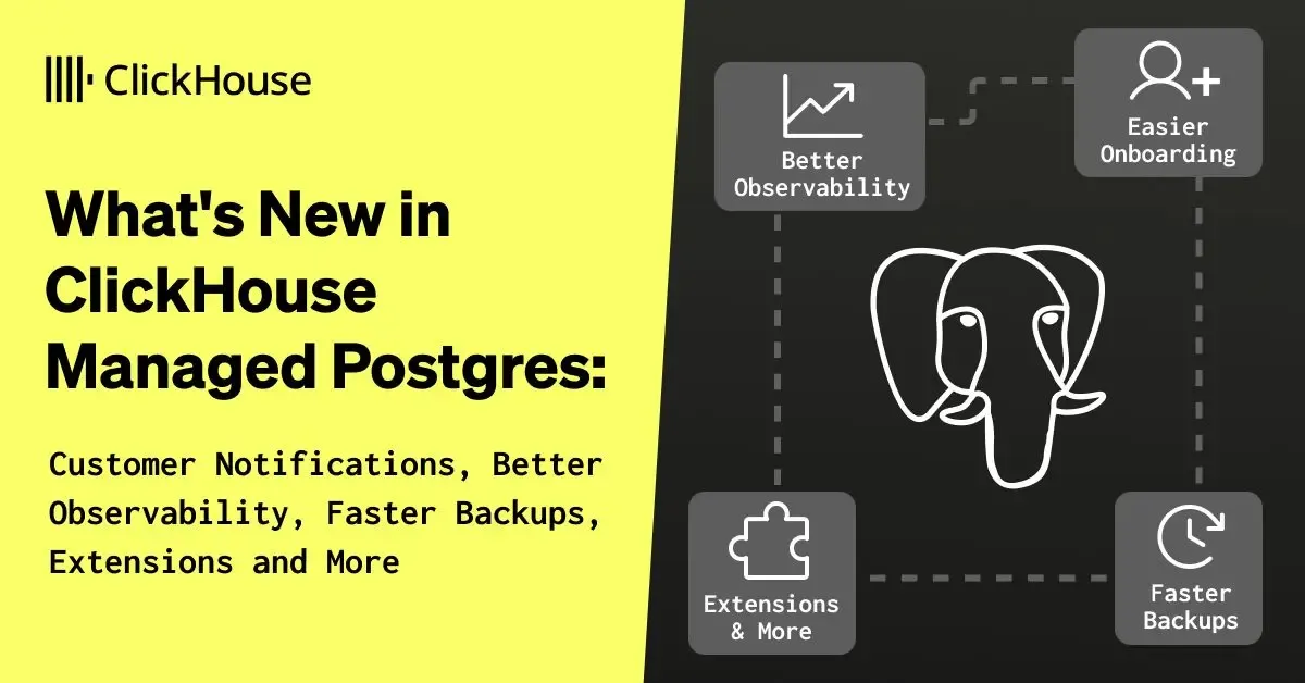 What's new in ClickHouse Managed Postgres: Customer notifications, better observability, faster