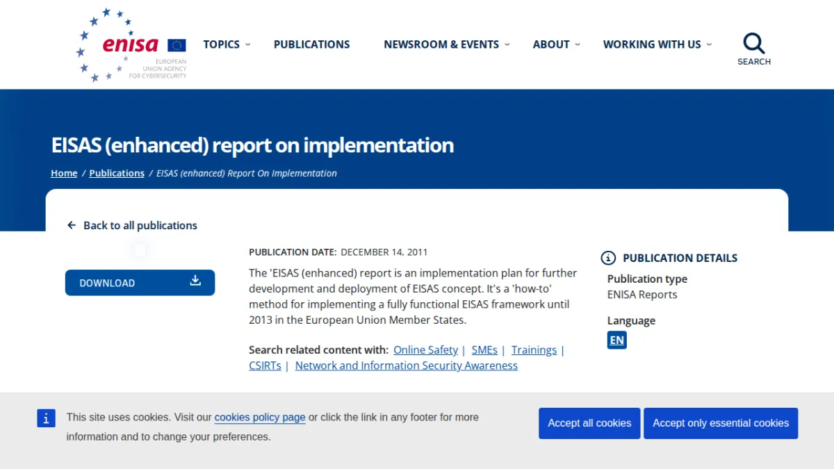 EISAS (enhanced) report on implementation
