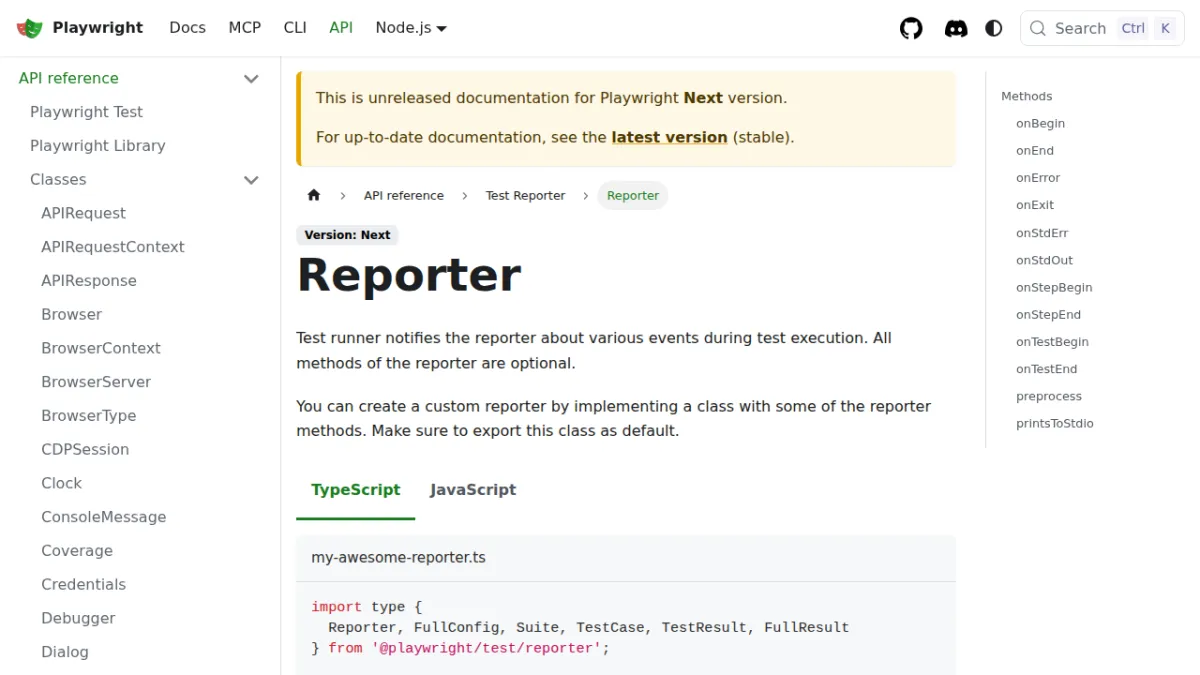 Reporter | Playwright