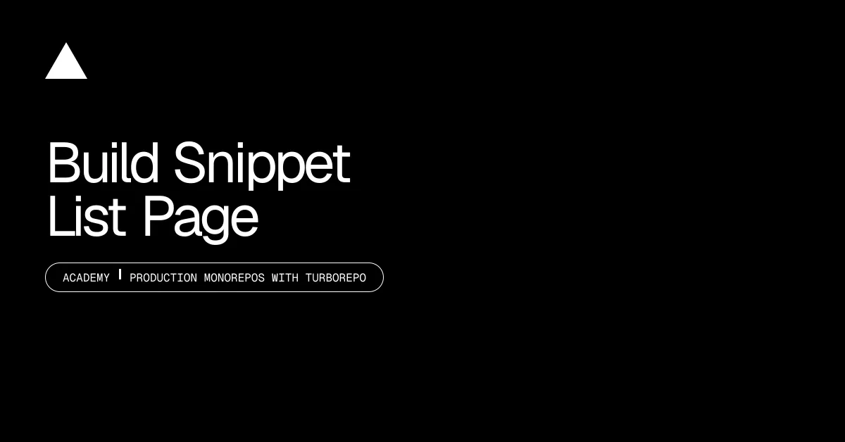 Build Snippet List Page
