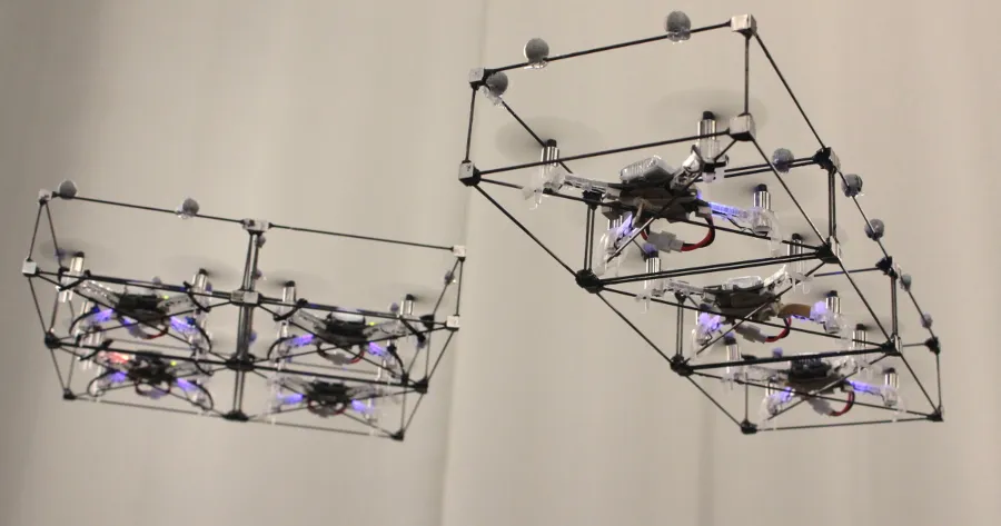 These Modular Drones Self-Assemble To Build Cooperative Structures in Mid-Air