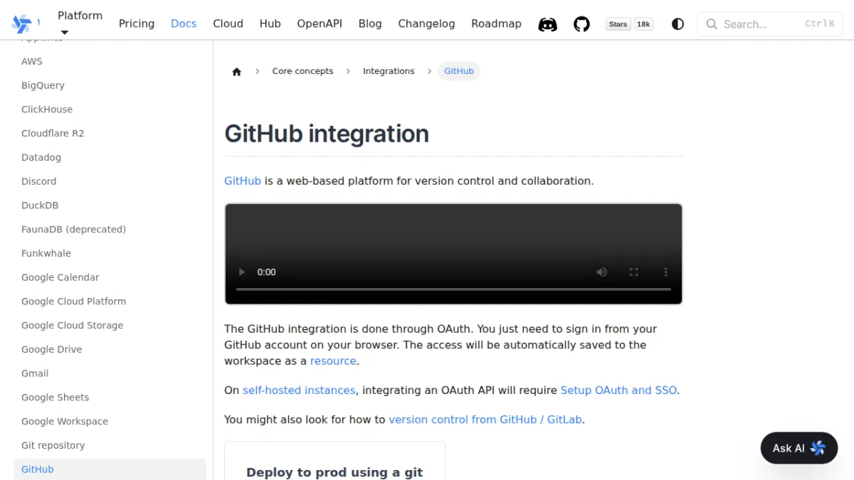 GitHub integration