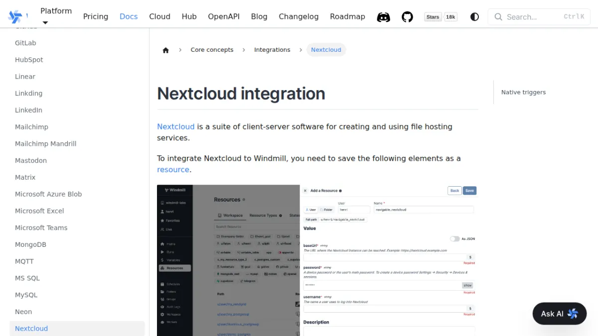 Nextcloud integration
