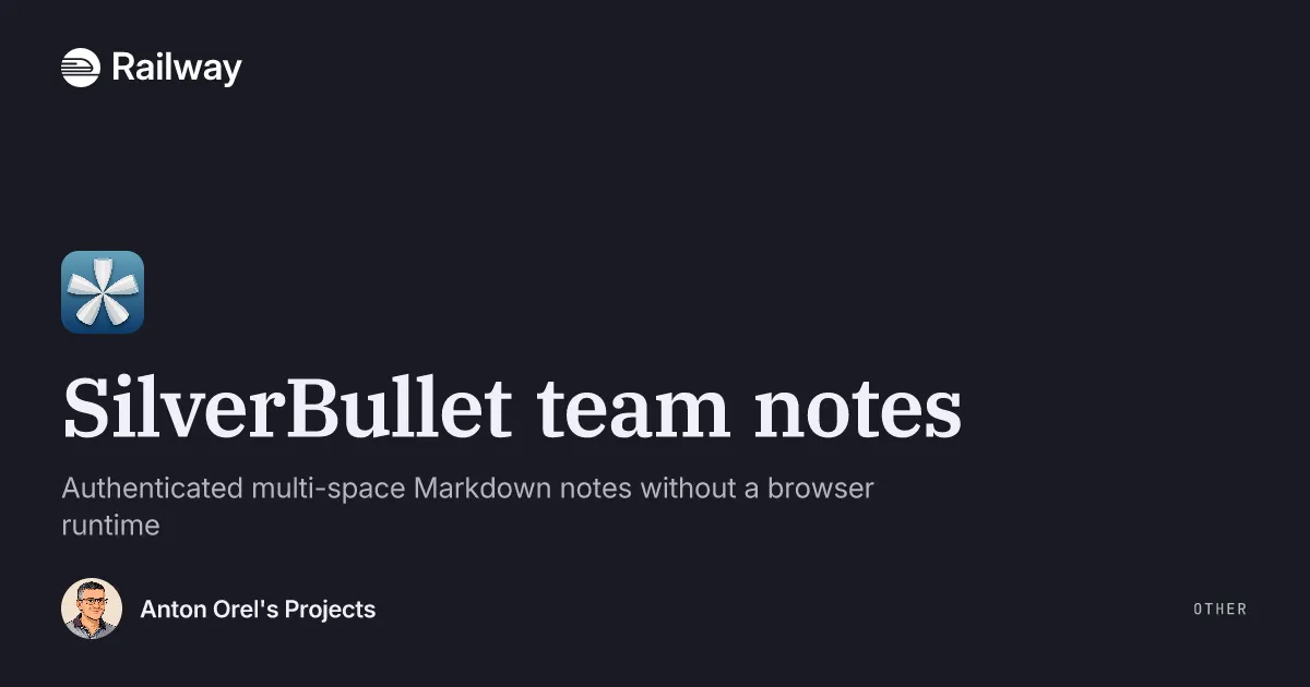 Deploy & Host SilverBullet team notes