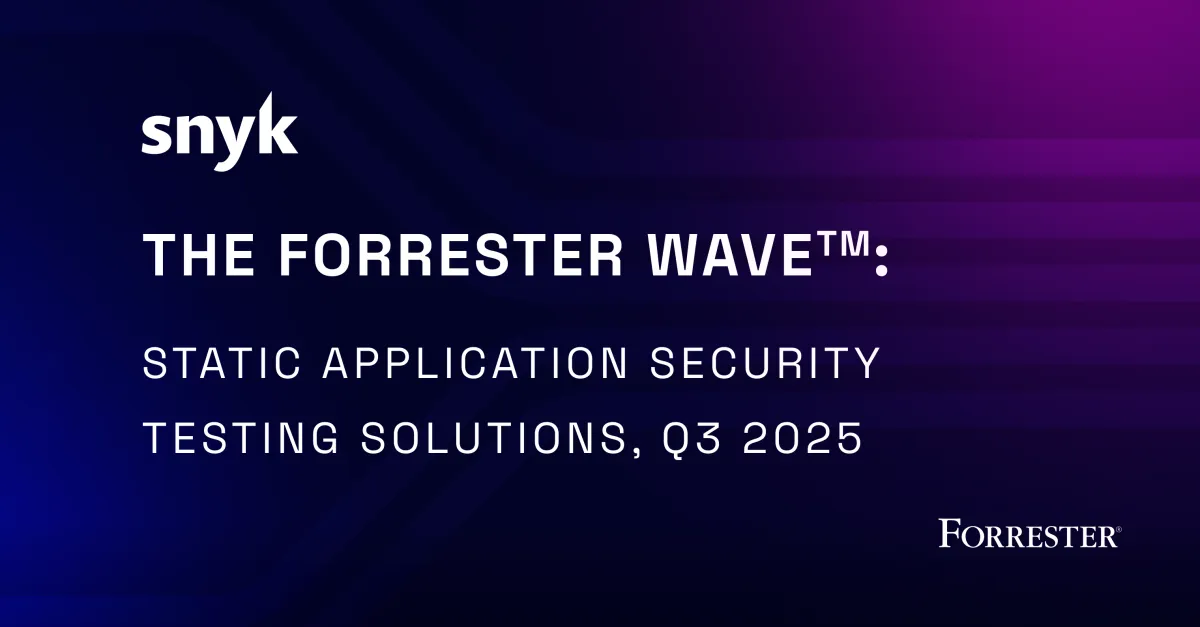 Snyk Named a Leader in the 2025 Forrester SAST Wave: SAST Solutions, Q3 2025