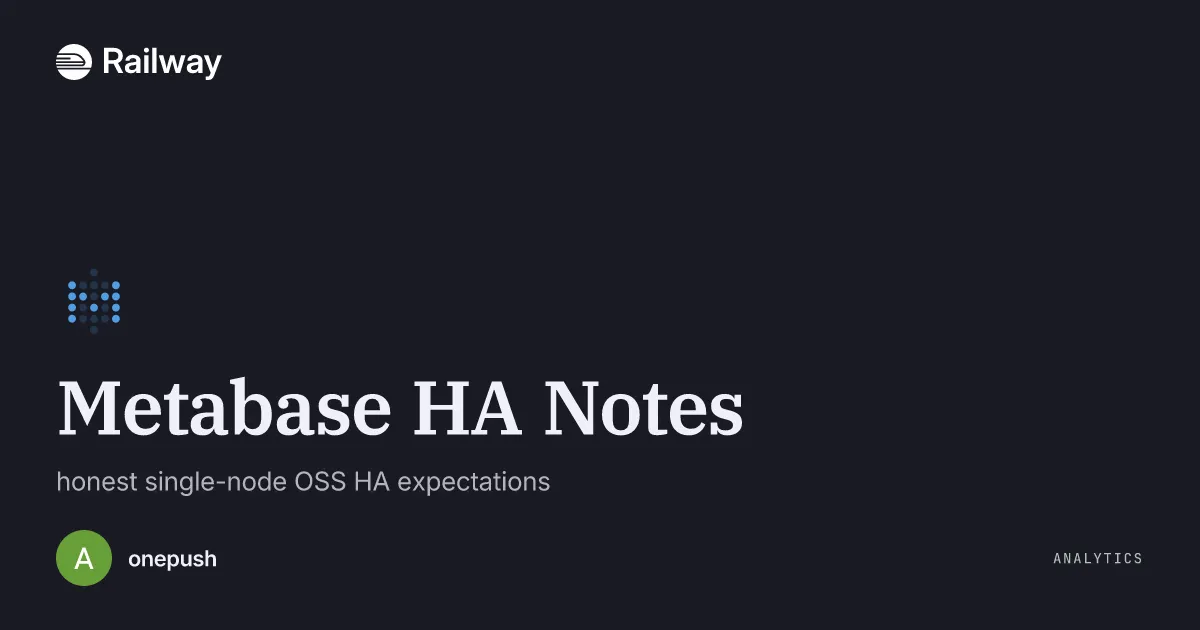 Deploy & Host Metabase HA Notes