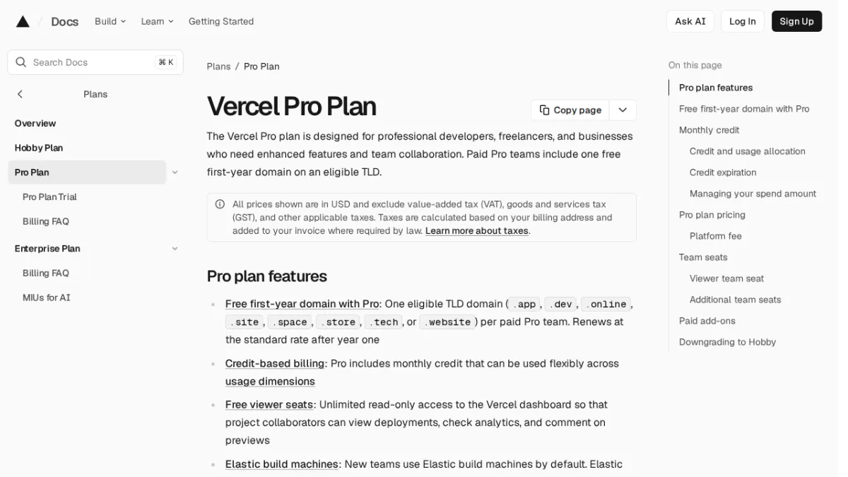 Vercel Pro Plan