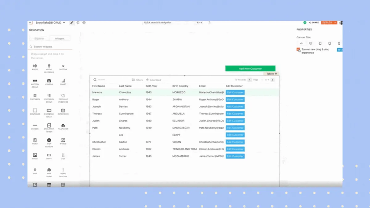 New Intelligent Drag and Drop Experience for Appsmith’s User Interface Builder