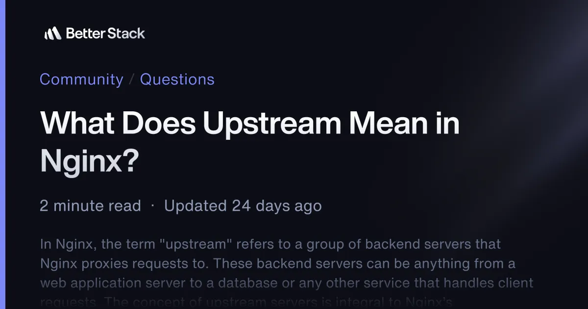 What Does Upstream Mean in Nginx?