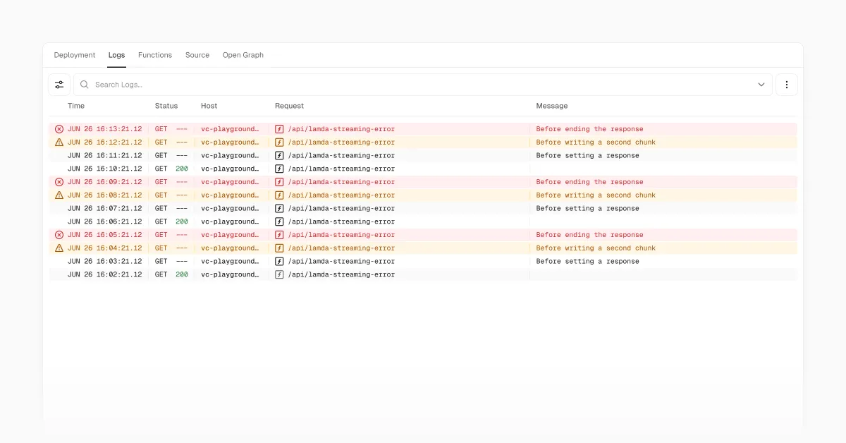 Function streaming to be framework-agnostic on Vercel