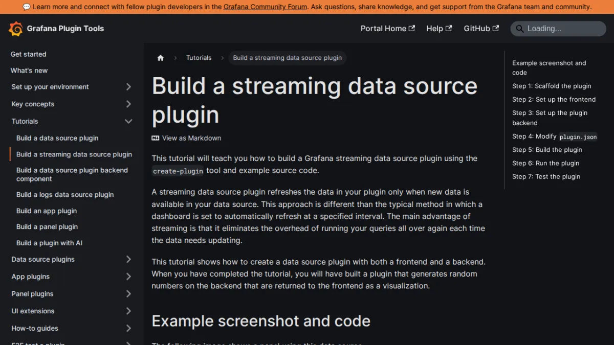 Build a streaming data source plugin