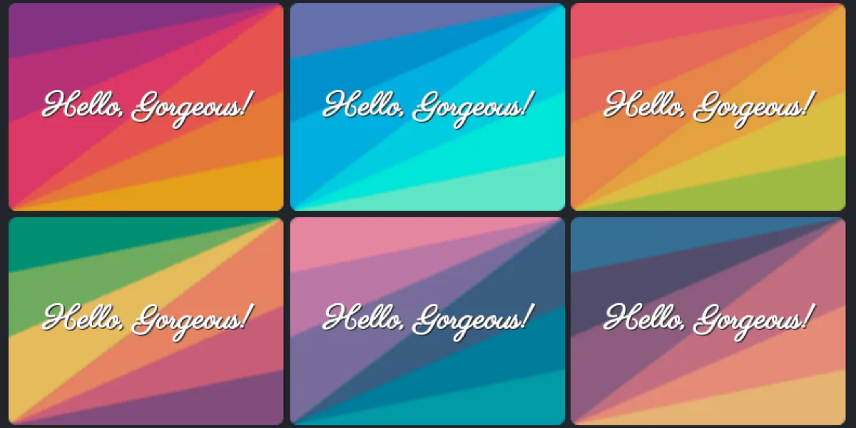 Variable Aspect Ratio Card With Conic Gradients Meeting Along the Diagonal