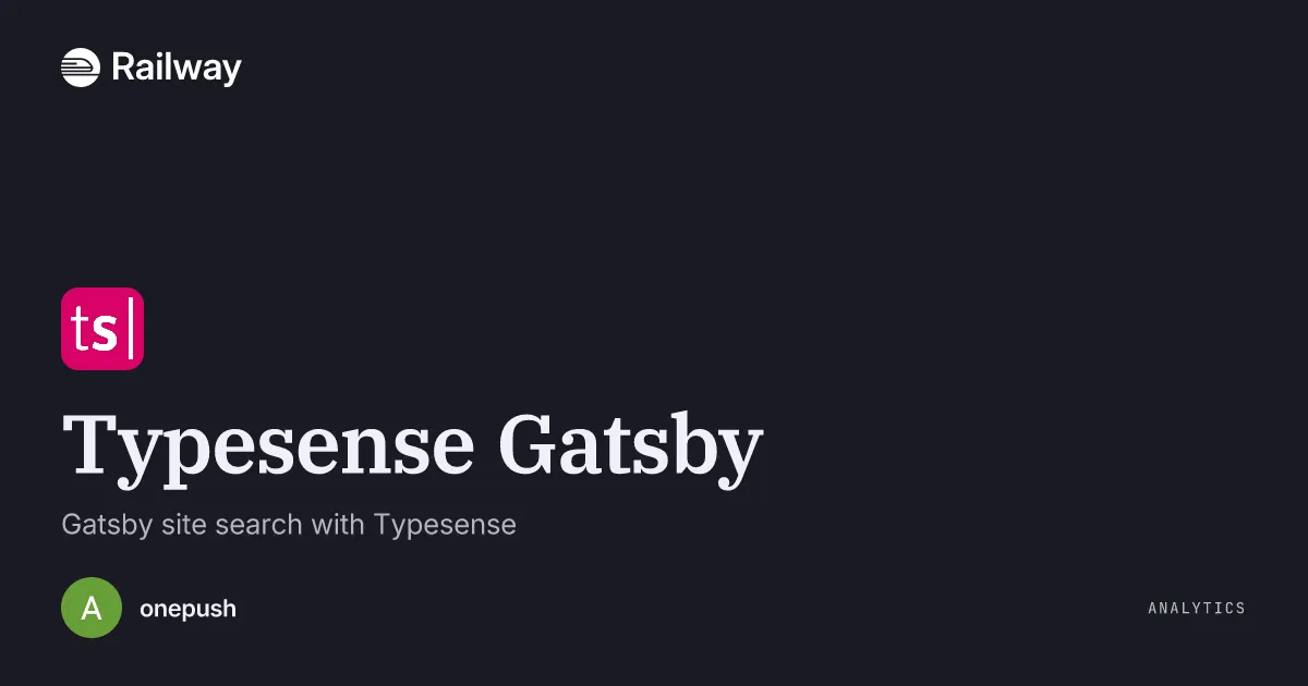 Deploy & Host Typesense Gatsby