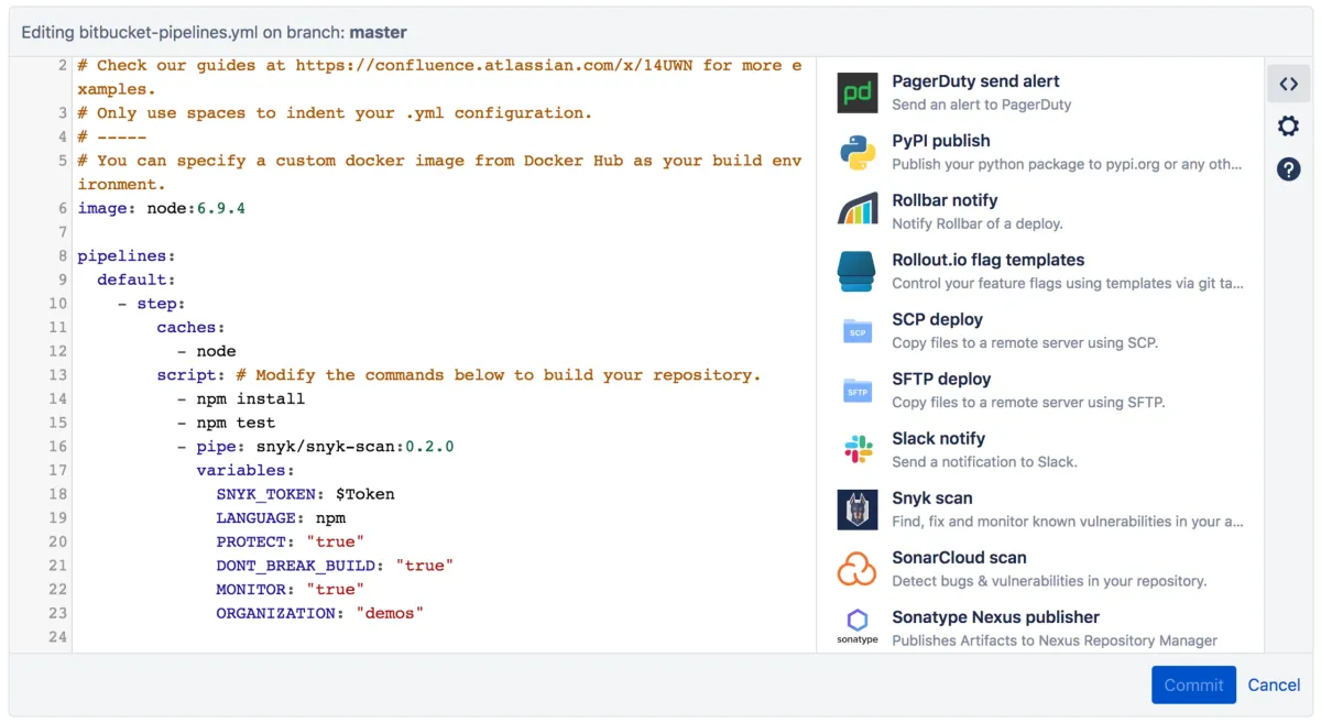 Secure your build workflow on Bitbucket Pipes with Snyk