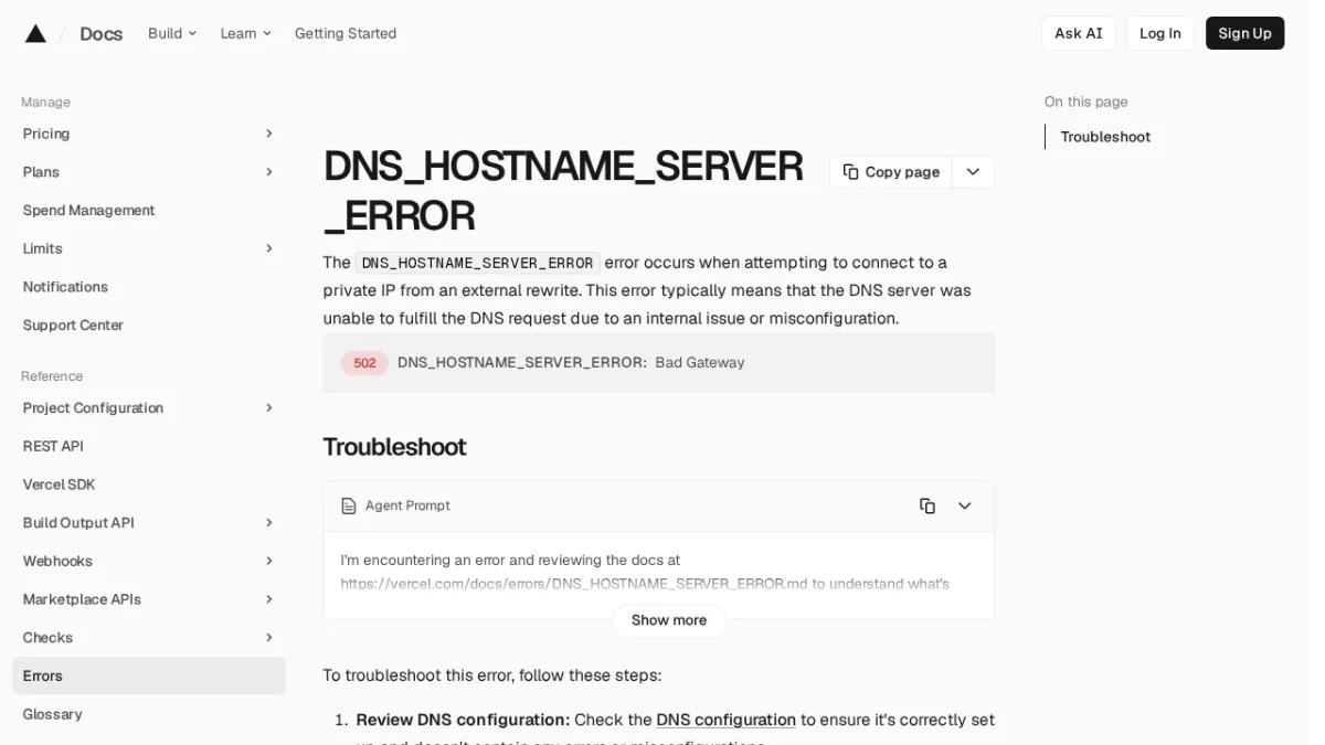 DNS_HOSTNAME_SERVER_ERROR