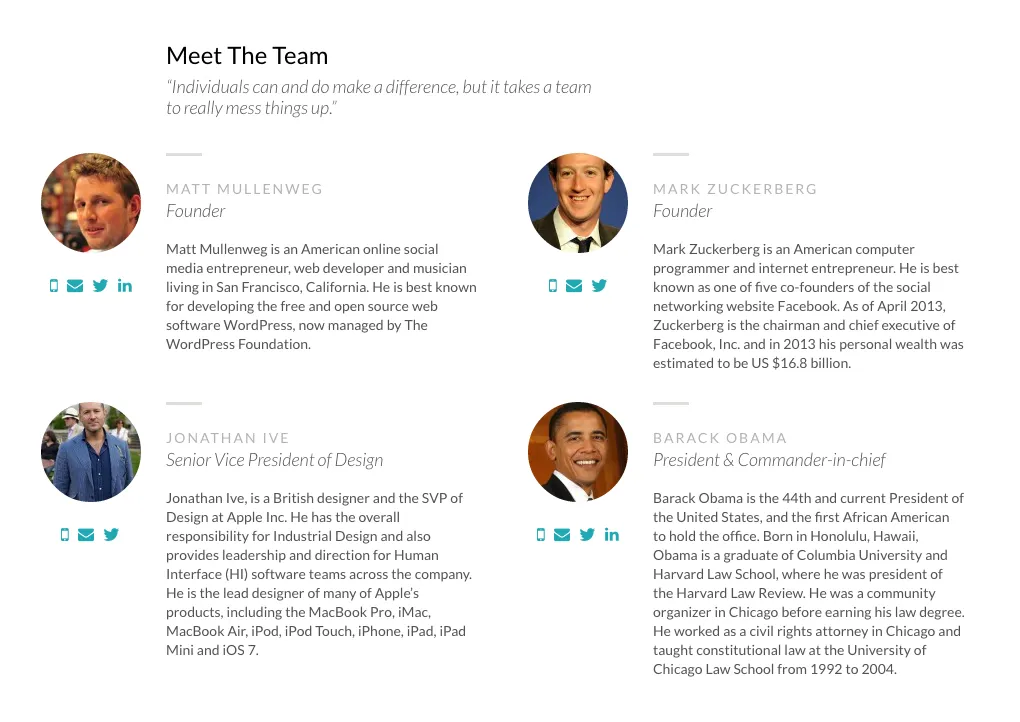 Creating a "Meet The Team" Page in WordPress