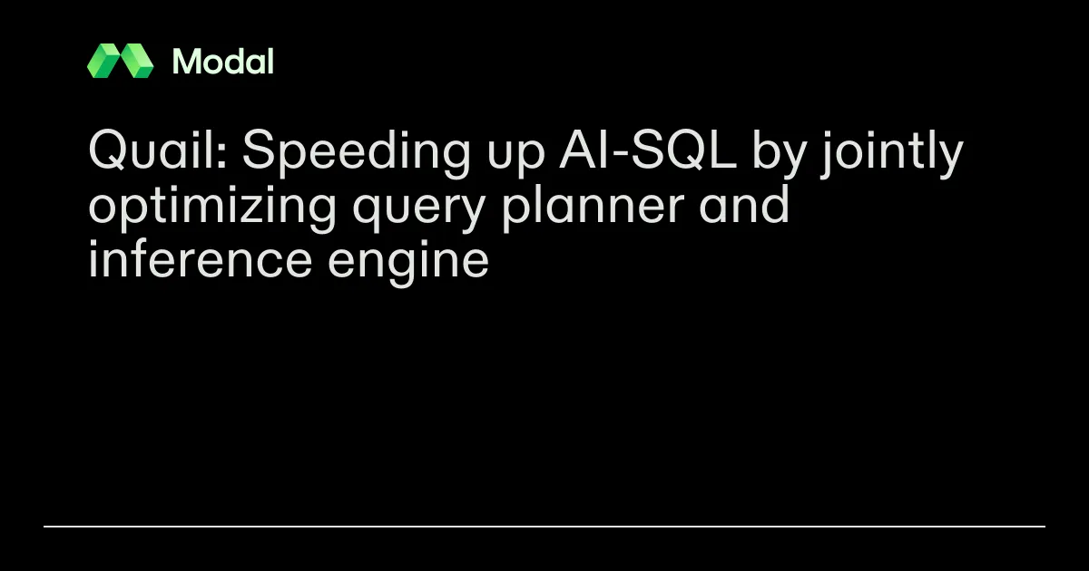 Quail: Speeding up AI-SQL by jointly optimizing query planner and inference engine