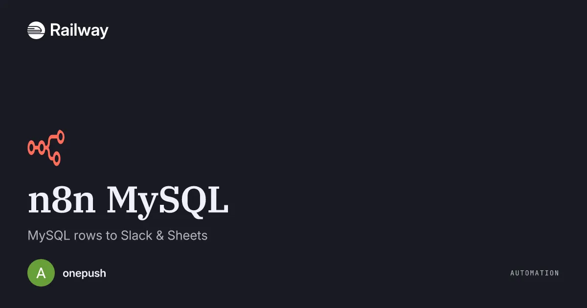 Deploy & Host n8n MySQL