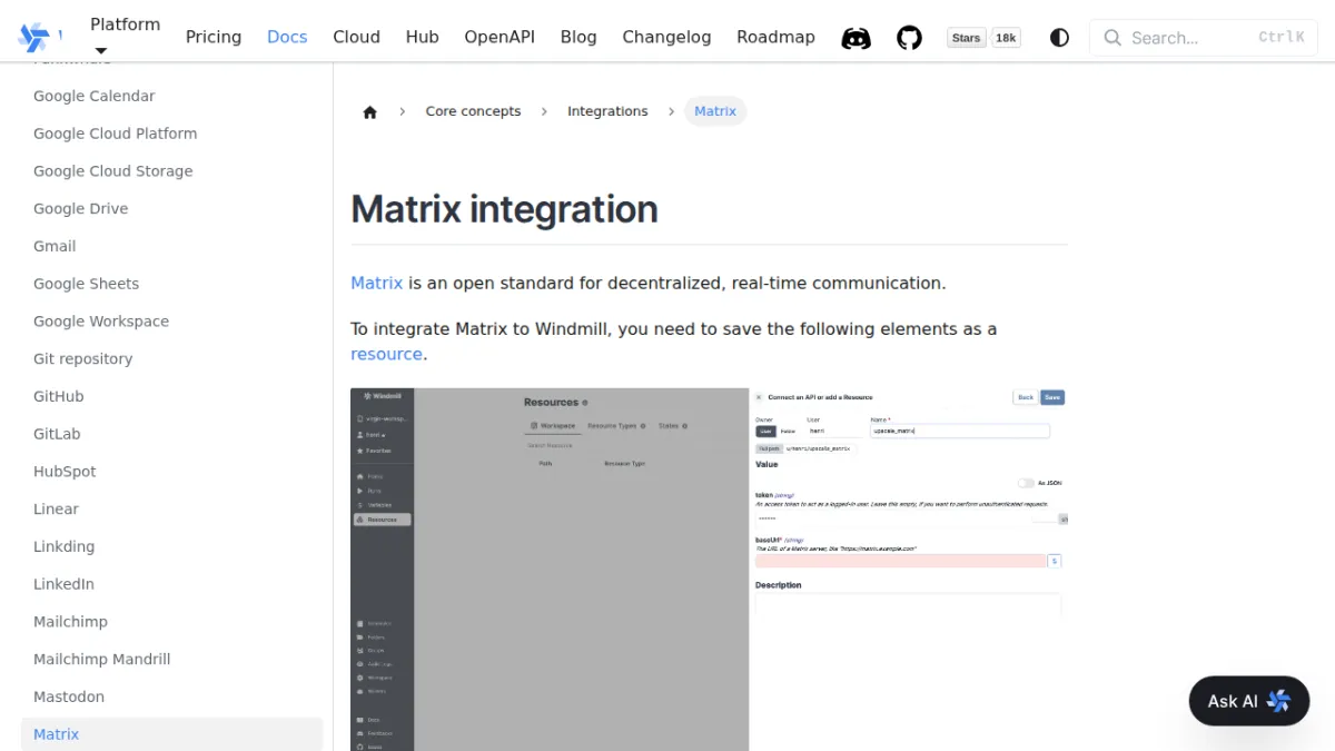 Matrix integration