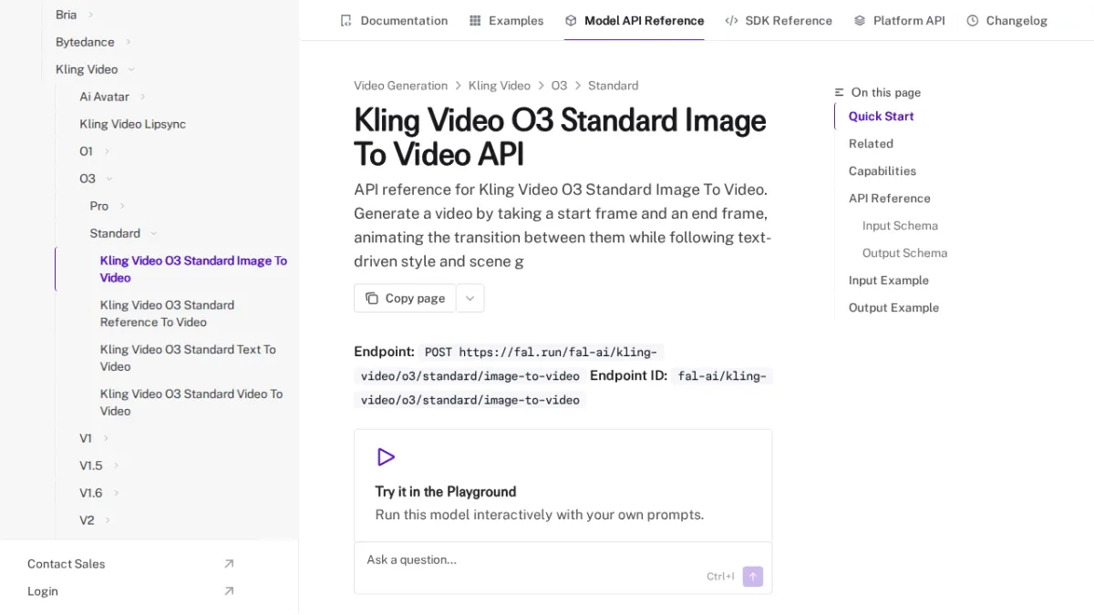 Kling Video O3 Standard Image To Video API - fal