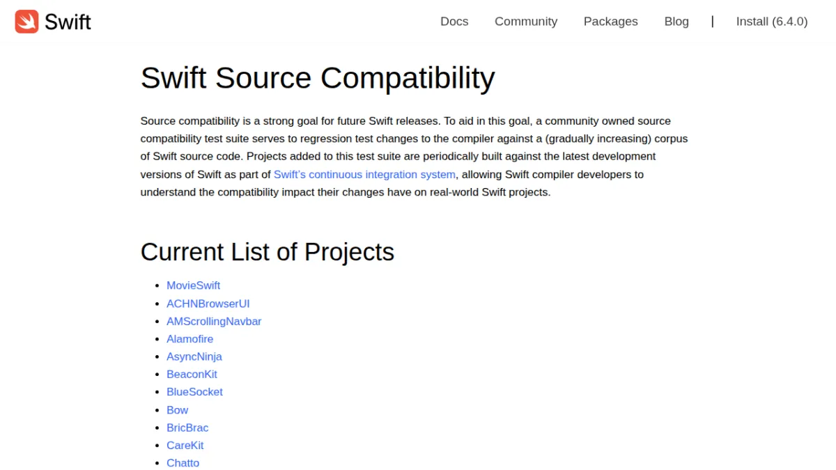 Swift Source Compatibility