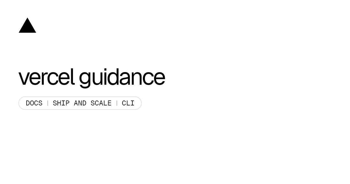 vercel guidance